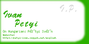 ivan petyi business card